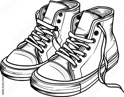outline of shoes for coloring page