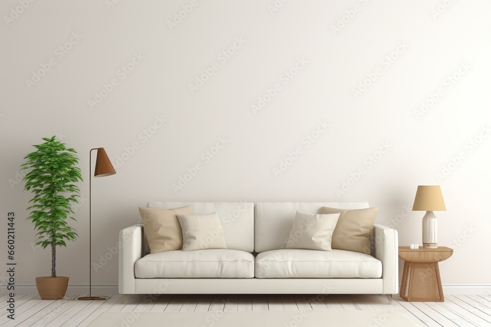 White wall living room have sofa and decoration White wall living room have sofa and decoration