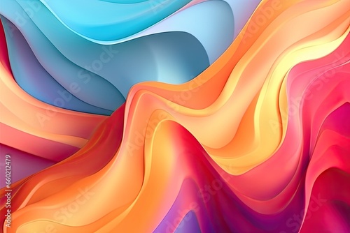 Abstract Tricolor Background: Dance of Three Colors in Harmonious Composition, generative AI