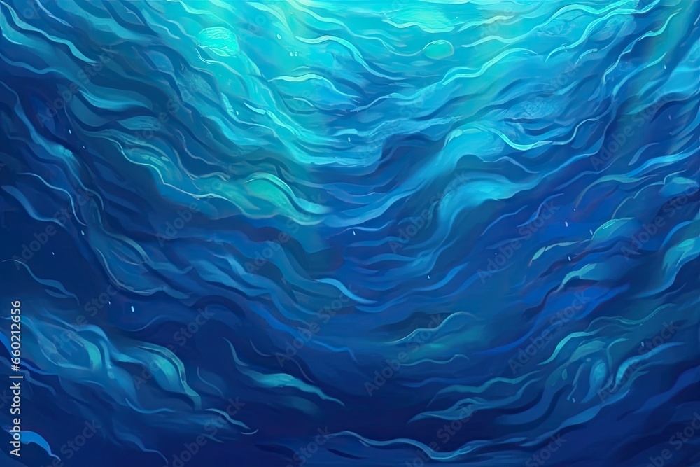 Blue Abstract Background: Captivating Depths of a Calm Ocean Seaside Inspiration, generative AI