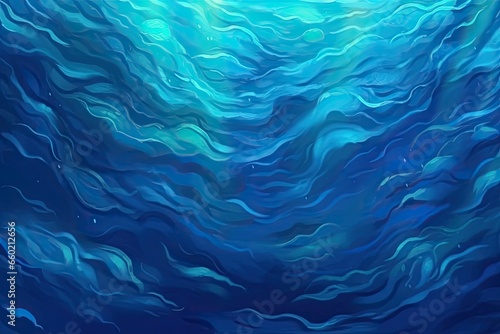 Blue Abstract Background: Captivating Depths of a Calm Ocean Seaside Inspiration, generative AI