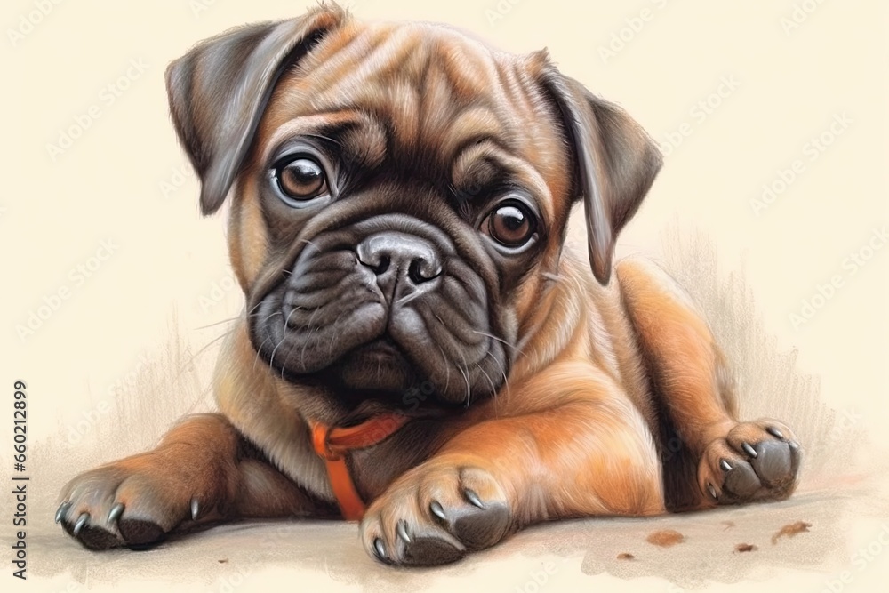Cute Pug Drawings: Capturing the Charm and Mischievousness of this Adorable Breed, generative AI
