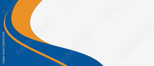 blue and orange business banner background with dynamic curve	