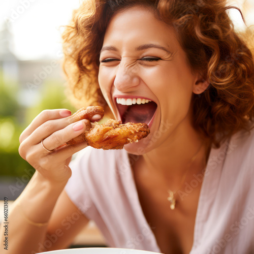 closeup close-up of person eating food.