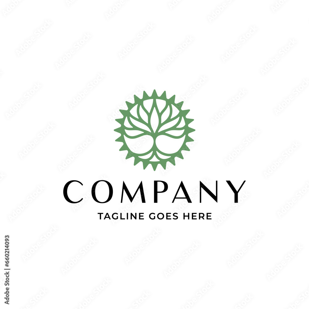 Natural idea tree logo with line art style and business card design template, tree, idea, smart, Premium Vector Natural idea tree logo with line art style and business card design template, tree, idea, smart, Premium Vector