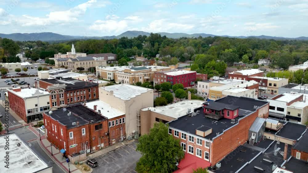 lenoir nc, north carolina aerial orbit of town, small town america, small town usa lenoir nc, north carolina aerial orbit of town, small town america, small town usa