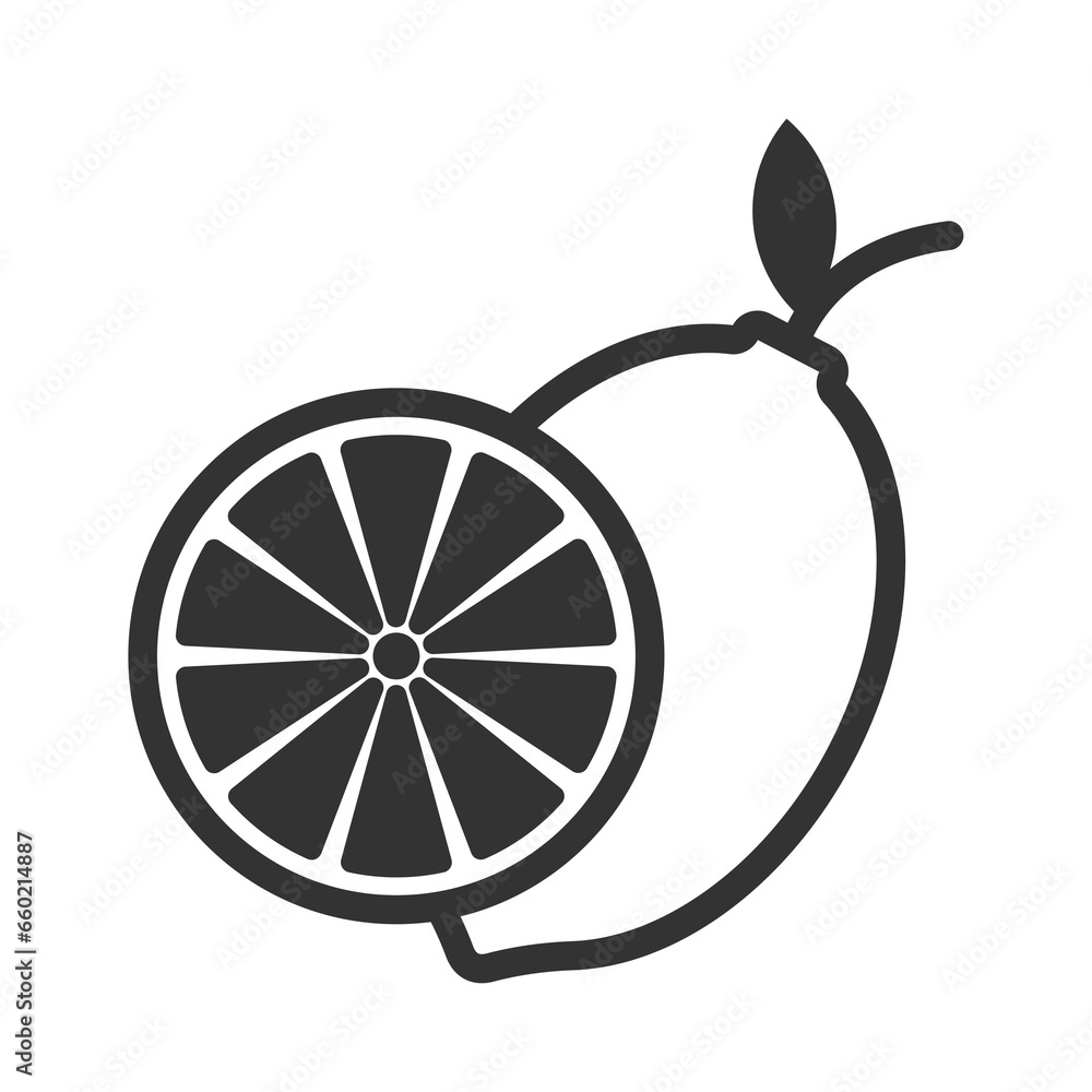 Vector illustration of Lime icon in dark color and transparent background(PNG).
