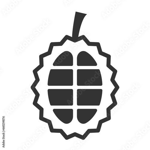 Vector illustration of Durian icon in dark color and transparent background(PNG).