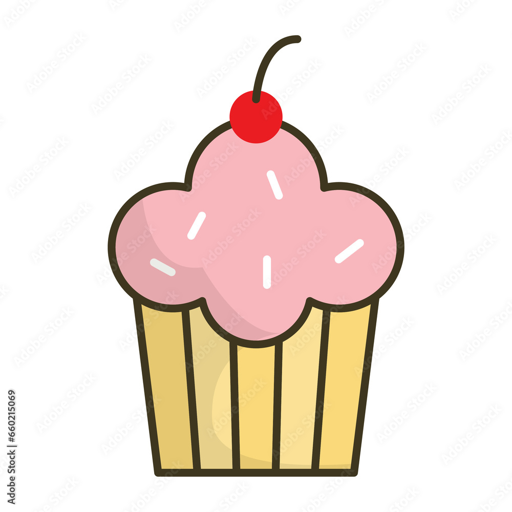 Vector illustration of cupcake icon sign and symbol. colored icons for website design .Simple design on transparent background (PNG). Vector illustration of cupcake icon sign and symbol. colored icons for website design .Simple design on transparent background (PNG).