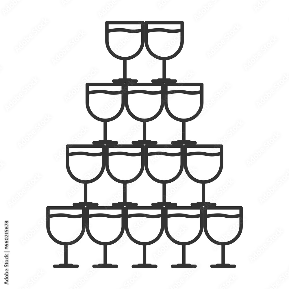 Vector illustration of pile of glasses icon in dark color and transparent background(png). Vector illustration of pile of glasses icon in dark color and transparent background(png).