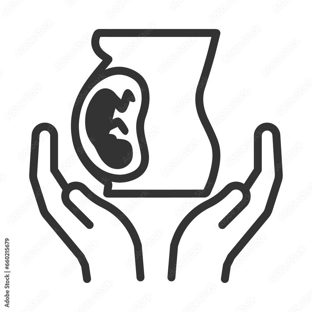 Vector illustration of care for pregnancy icon in dark color and transparent background(png).