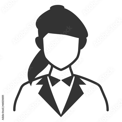Vector illustration of Female film director icon in dark color and transparent background(png).