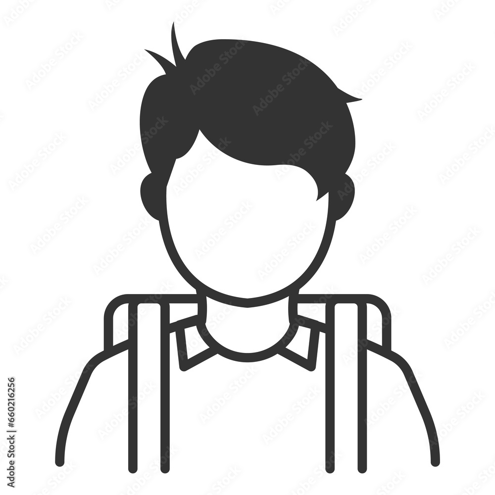 Vector illustration of school boy icon in dark color and transparent background(png). Vector illustration of school boy icon in dark color and transparent background(png).