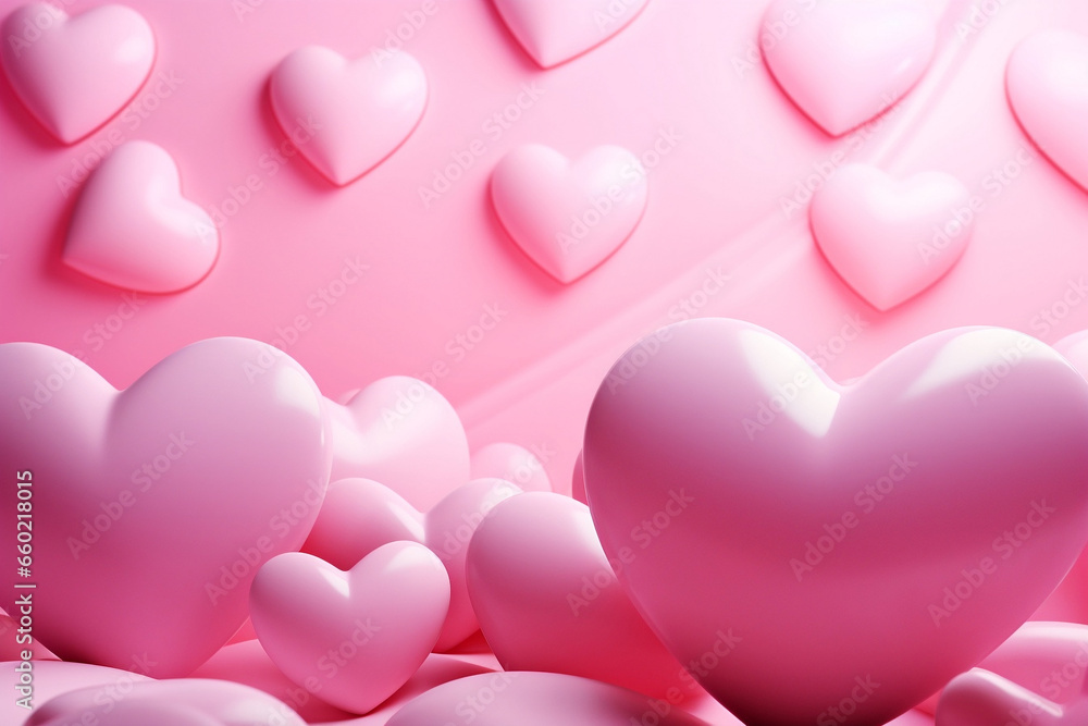 Lovestruck, A vibrant 3D heart background radiating love for Valentine's Day
