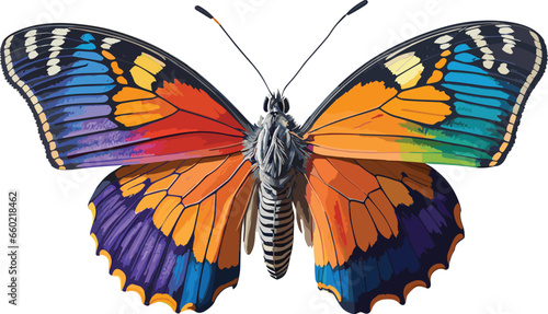 a colorful cute butterfly , no background 