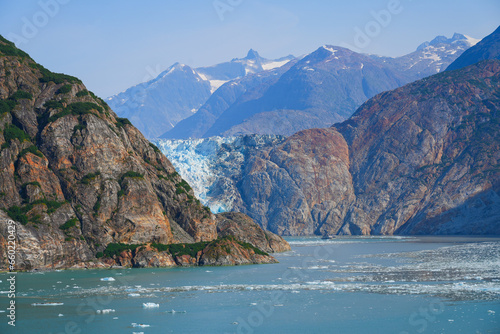South Sawyer Glacier at the end of Tracy Arm Fjord in southeast Alaska, USA - Coastal glacier in the Pacific Ocean