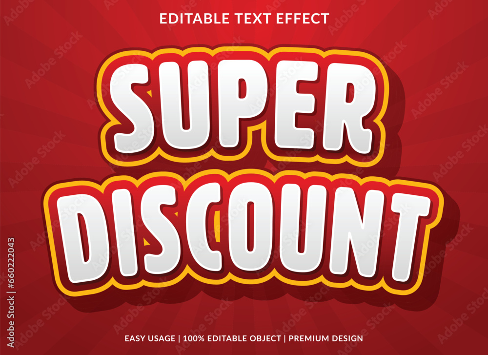 super discount editable text effect template use for business logo and brand