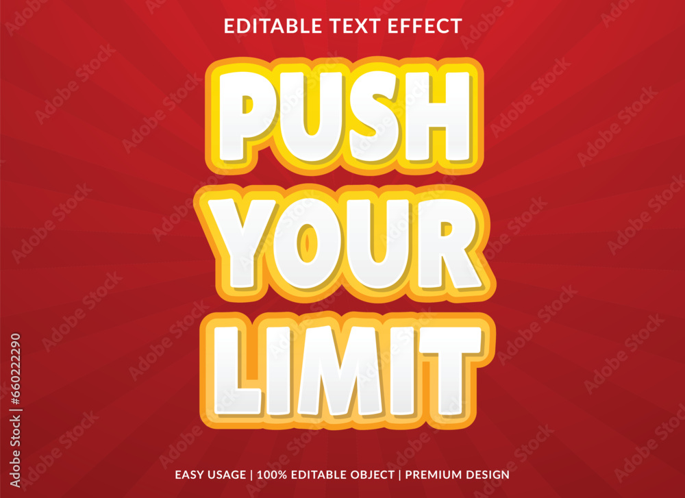 push your limit editable text effect template use for business logo and brand