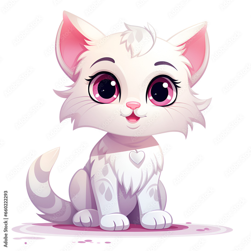 Cartoon Style Cute Kitty Cat No Background Applicable to any Context Great for Print on Demand Merchandise Cartoon Style Cute Kitty Cat No Background Applicable to any Context Great for Print on Demand Merchandise
