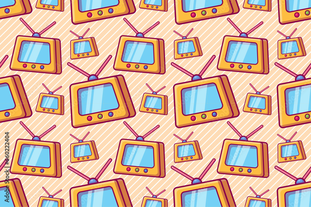 television seamless pattern vector illustration 