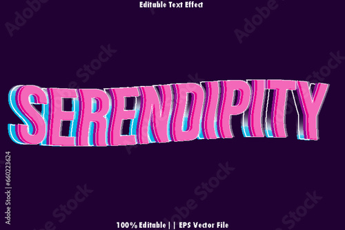 Serendipity Editable Text Effect 3D Emboss Style