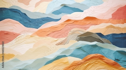 abstract landscape in earth pastel tones - a collection of handmade rag papers, web banner