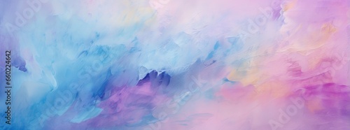 An abstract painting with vibrant blue, pink, and purple colors © pham