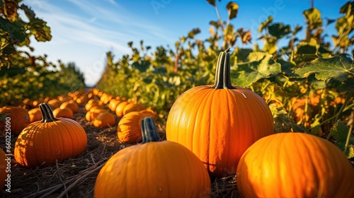 Pumpkin Season Arrival: Ripe Pumpkins in Autumn

