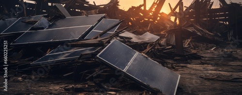 A field of solar panels generating clean energy