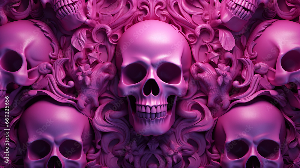 surreal of elegant pink skull surreal of elegant pink skull