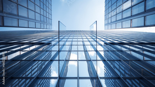 glass windows of office buildings in economic cities