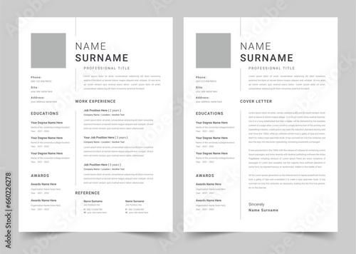 Resume and Cover Letter, Clean Resume Layout