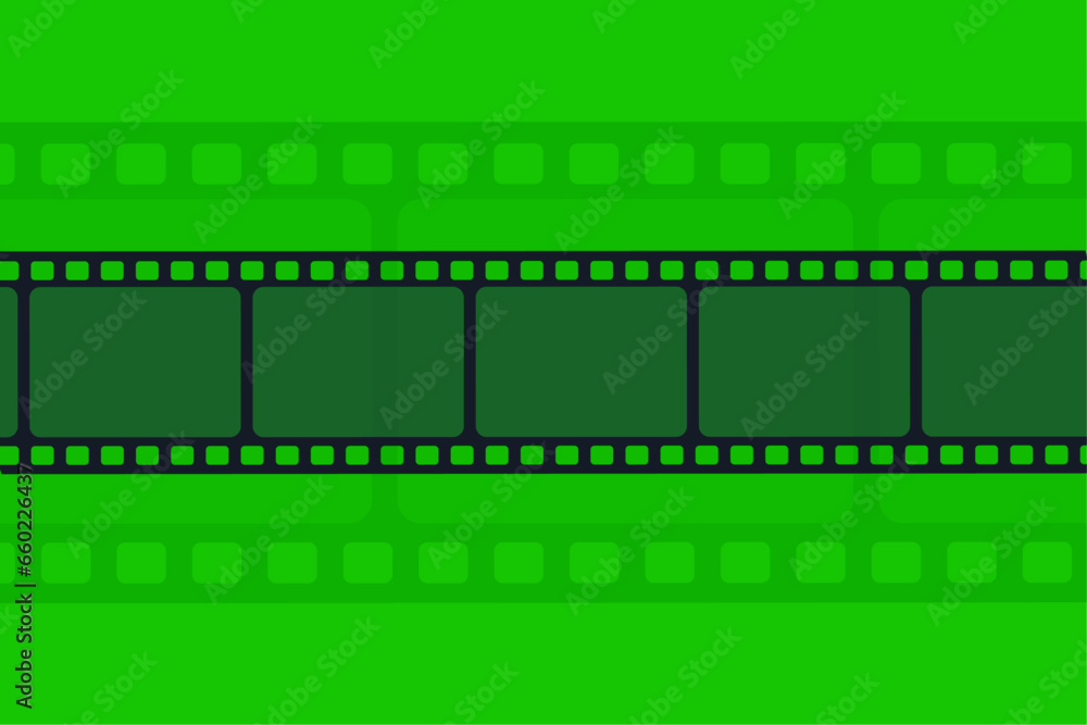 vector film roll on green background