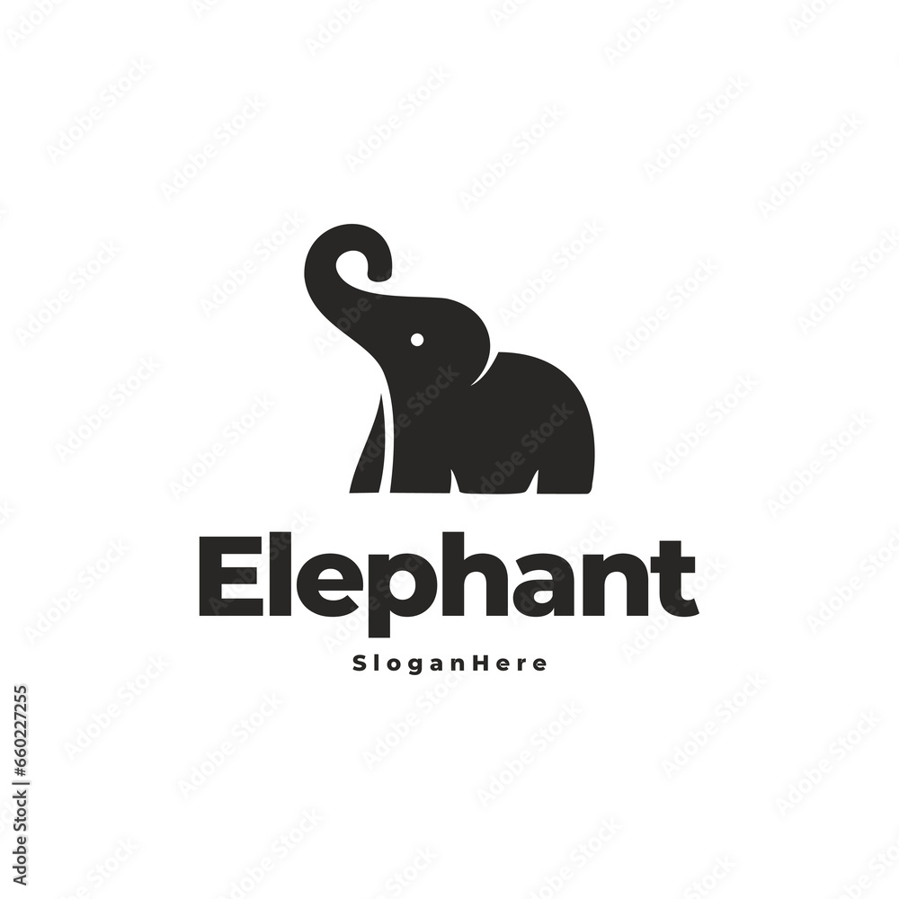Elephant modern logo vector