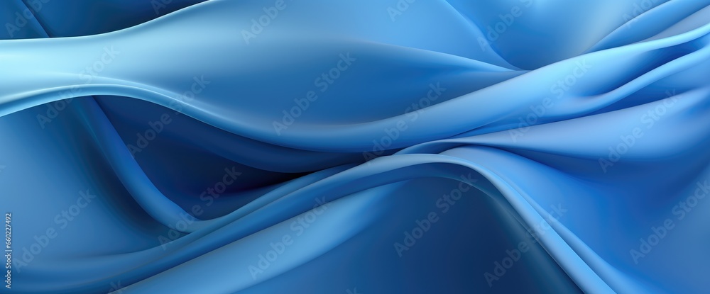 A vibrant blue silk fabric up close