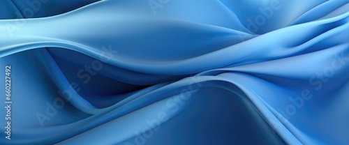 A vibrant blue silk fabric up close photo