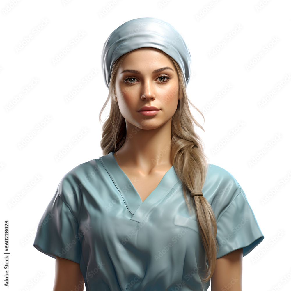 Young Beautiful Pretty Nurse No Background Perfect for Content Creation Young Beautiful Pretty Nurse No Background Perfect for Content Creation