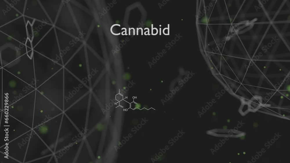 Cannabinoid molecular structural chemical formulas. Futuristic science ...