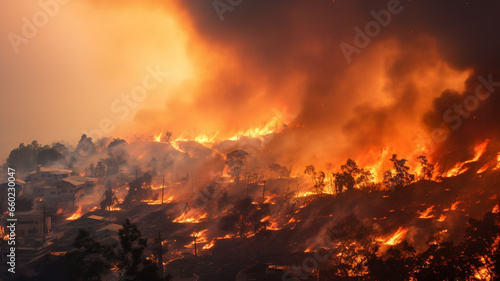 Wildfires that burn and destroy forests