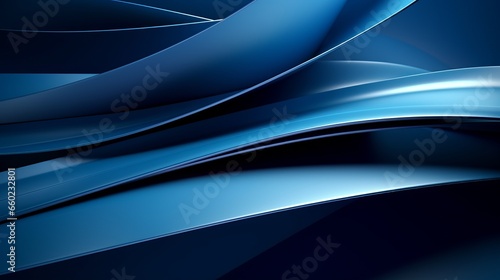 Abstract 3d render.blue ribbon on black background.Holographic shape in motion.Iridescent gradient digital art for banner background, wallpaper.Transparent glossy design element flying in seascape. 