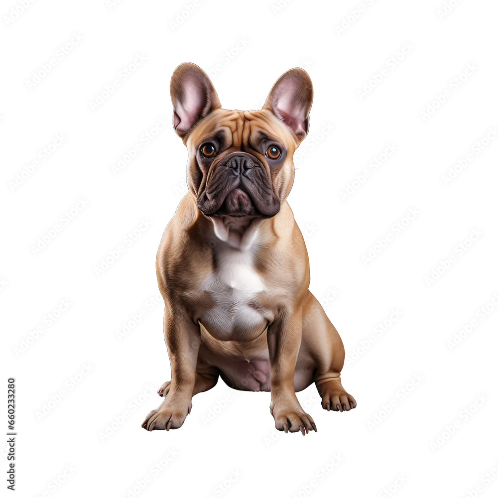 French Bulldog, full body, no shadows, maximum details, sharpness in the entire image,