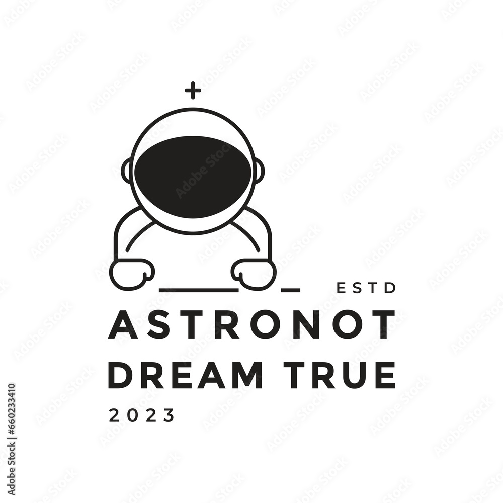astronaut minimal astronomy technology logo design vector graphic astronaut minimal astronomy technology logo design vector graphic