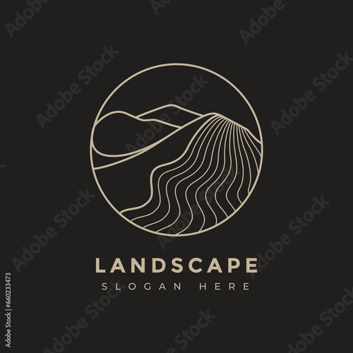 nature desert minimalist sand outdoor logo design vector graphic