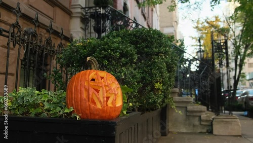 Halloween dHalloween decorations concept. Halloween party and Jack O' Lanterns Usa. ecorations concept. Halloween party and Jack O' Lanterns in New York photo