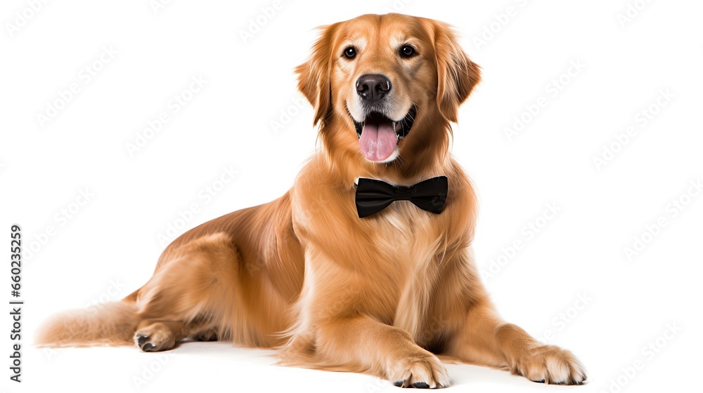 Dog sitting white back ground .Generative AI Dog sitting white back ground .Generative AI