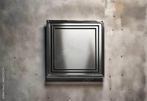 Metal mockup with iron background. High quality photo.