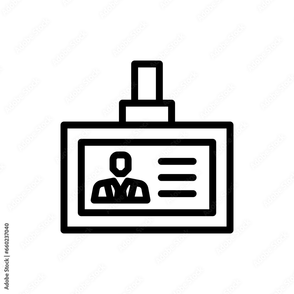 ID card diplomacy icon with black outline style. identity, business, identification, card, id, personal, name. Vector Illustration ID card diplomacy icon with black outline style. identity, business, identification, card, id, personal, name. Vector Illustration