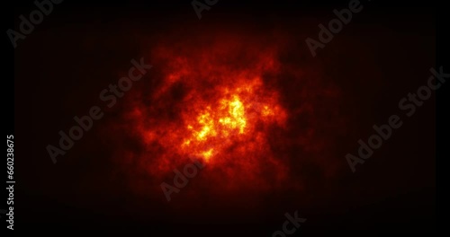 Red flare fire glow lights effect in lava video footage background.