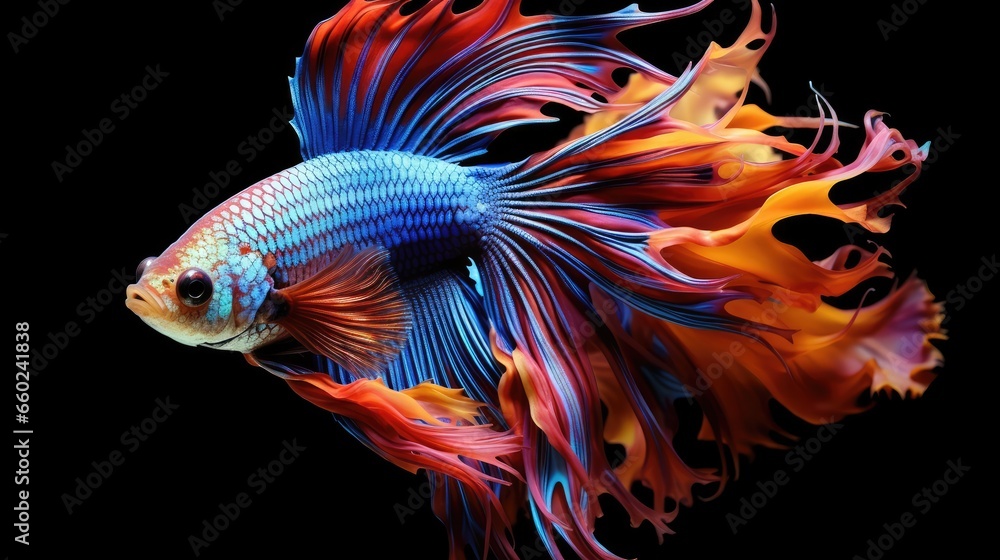 Fototapeta premium Beautiful colored fighting fish