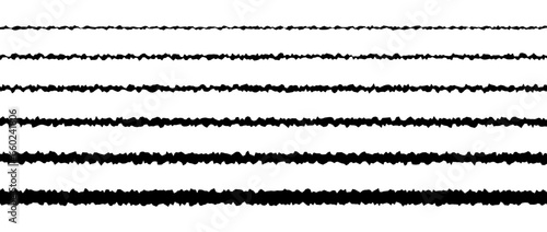 Jagged underline set. Black scribble stroke collection. Grunge wavy zig zag border stripe bundle. Wavy rough horizontal design elements pack for poster, banner, booklet, brochure, decoration. Vector